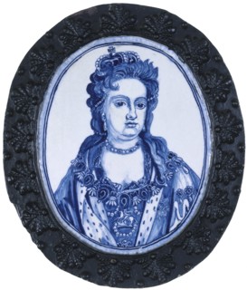 A delft plaque portraying Queen Anne, 1704. Artist: Unknown
