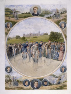 Cyclists at Alexandra Palace, Wood Green, Haringey, London, 1886. Artist: CA Fesch