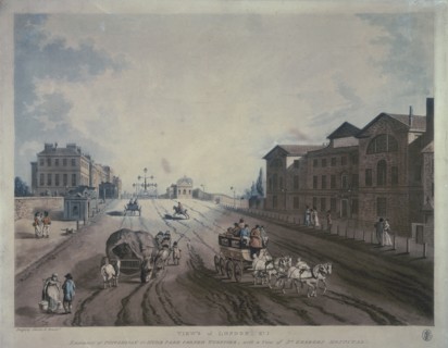 Hyde Park Corner Turnpike, London, 1790. Artist: Dagaty