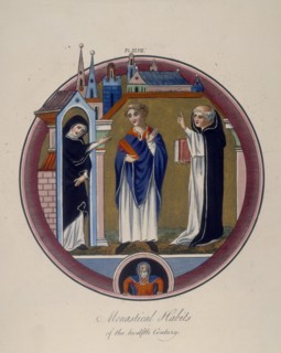 'Monastical Habits of the twelfth Century', c1797. Artist: Joseph Strutt