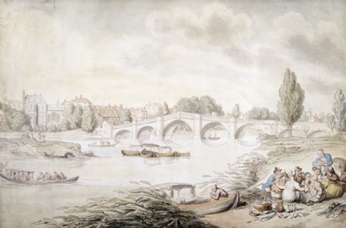 Richmond Bridge, London, (c1780-c1820?). Artist: Thomas Rowlandson