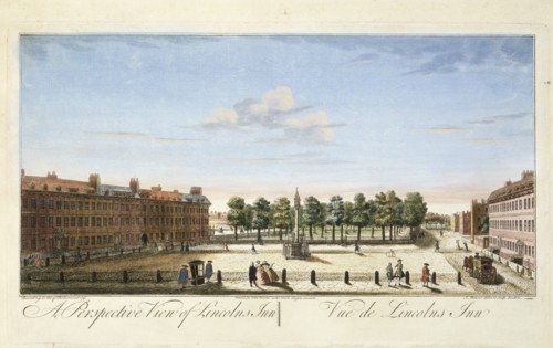 'A Perspective View of Lincoln's Inn', London, c1741-c1761. Artist: John Maurer
