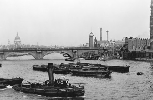 Waterloo Bridge and the South Bank, London. Artist: Unknown