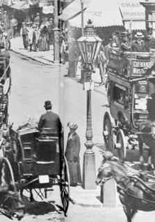 The Strand with Charing Cross Station to the right, Westminster, London, c1900. Artist: Unknown