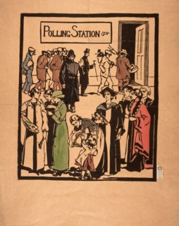 Polling station poster, c1910. Artist: Unknown