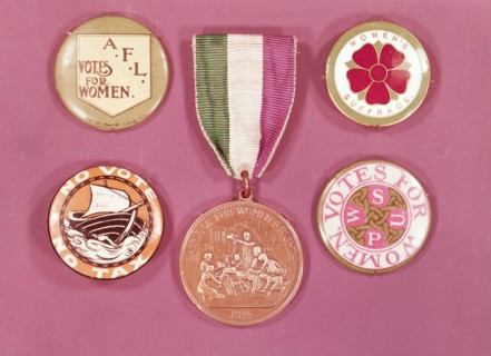 A collection of suffragette badges, 1900s. Artist: Unknown