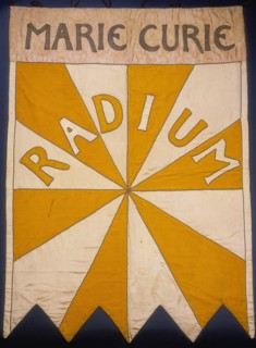 'Marie Curie, Radium', banner, 1908. Artist: Mary Lowndes