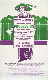 Handbill advertising the Women's Coronation Procession on Saturday 17 June, 1911. Artist: Unknown