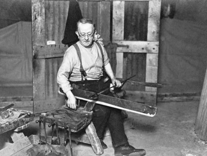 Worker at Whitefriars Glassworks, City of London, (early 20th century?). Artist: Unknown