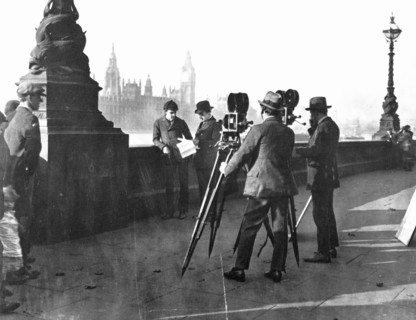 Film makers on the Albert Embankment, London. Artist: Unknown