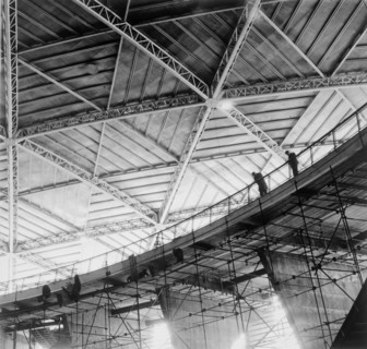 A detail shot of the construction work at the Festival of Britain site, London, April 1949. Artist: Henry Grant