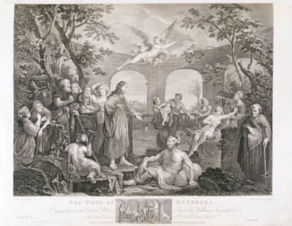 'The Pool of Bethesda', 1772. Creators: Unknown, Ravend, Victor Marie Picot.