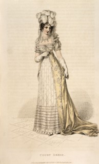 Woman in court dress, 1821. Artist: Unknown