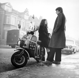 Couple with a scooter, London, 1967. Artist: Henry Grant