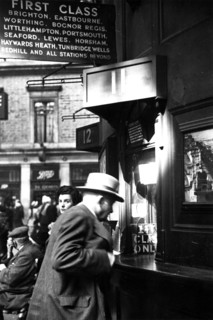 Member of Locomotive Spotters at Victoria Station, 1950. Artist: Henry Grant