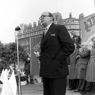 Bob Willis, Member General Council TUC, at London Labour Party Demo against Rent Act, 20 Oct 1957. Artist: Henry Grant