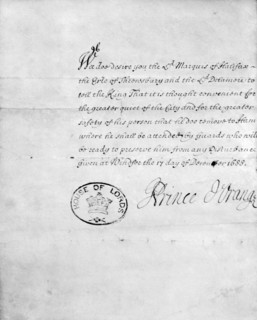 House of Lords document, signed Prince d'Orange, 1688. Artist: King William III