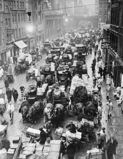 Billingsgate Market at 7am, London, 1937. Artist: Unknown