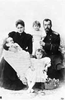 Tsar Nicholas II of Russia, Tsaritsa Alexandra, and their children Olga, Tatiana & Marie, c1900. Artist: Unknown