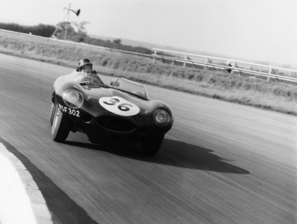 Jaguar D Type, Silverstone, 1961. Artist: Unknown