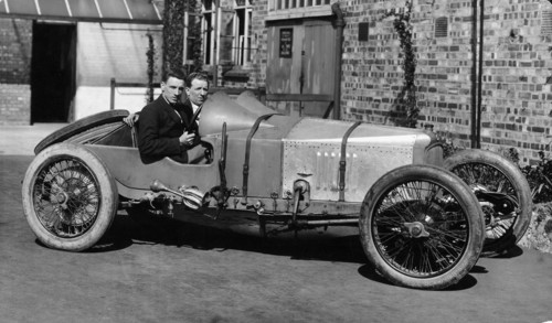 Matthew Park at the wheel of a Vauxhall 3 litre, 1922. Artist: Unknown