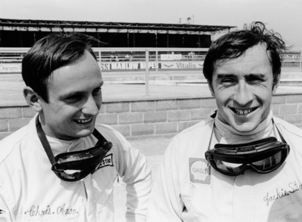 Jackie Stewart and Chris Amon, 1967. Artist: Unknown