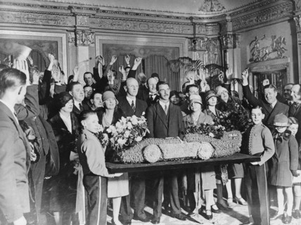 Presentation to Sir Henry Segrave after successful Land Speed Record attempt, 1929. Artist: Unknown