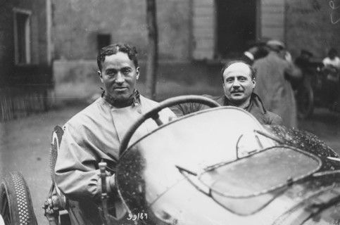 Dario Resta at the wheel of a Sunbeam, c1920s Artist: Unknown