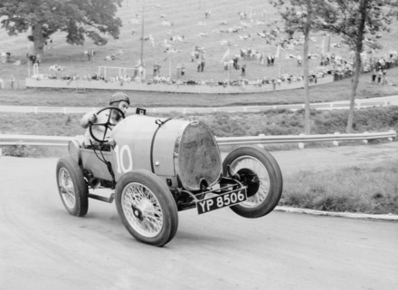 Bugatti T13 Brescia in action, Prescott Hill Climb, Gloucestershire. Artist: Unknown
