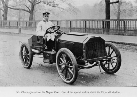 Charles Jarrott in his Napier Car, 1903. Artist: Unknown