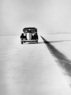 A Ford Lincoln on the Bonneville Salt Flats, Utah, 1935