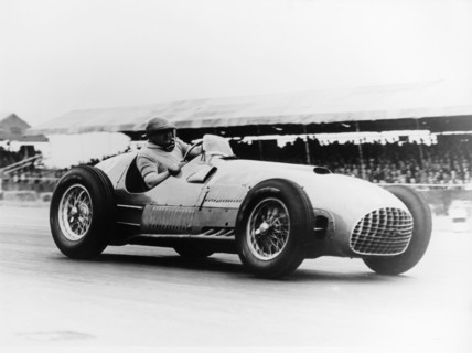 Froilan Gonzalez driving a Ferrari, early 1950s. Artist: Unknown