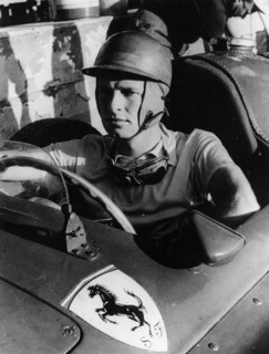 Peter Collins in a Ferrari, c1956. Artist: Unknown