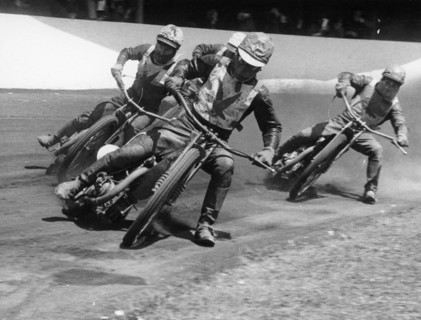 Speedway race at Exeter, Devon, c1952-c1953. Artist: Unknown