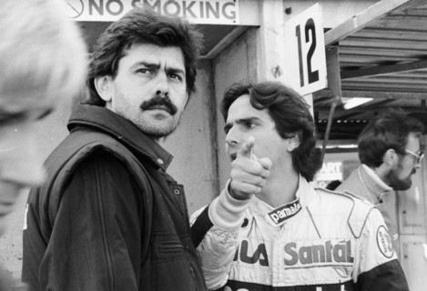 Gordon Murray and Nelson Piquet, European Grand Prix, Brands Hatch, Kent, 1983. Artist: Unknown