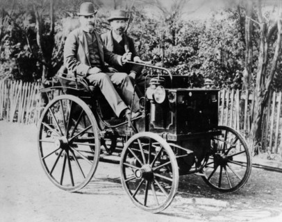 Emile Levassor in a Panhard-Levassor, c1890-c1895. Artist: Unknown
