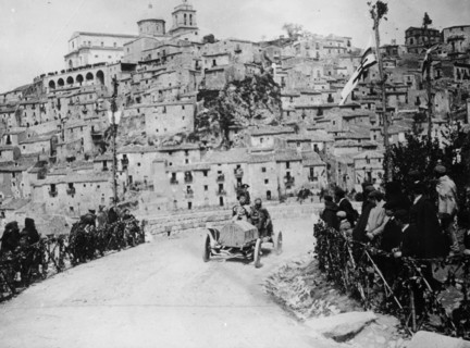 Maurice Fabry in an Itala, in the Targa Florio race, Sicily, 1907. Artist: Unknown