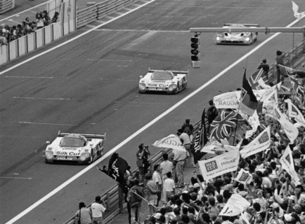 Jaguars taking the first two places at the Le Mans 24 Hours, France, 1990. Artist: Unknown