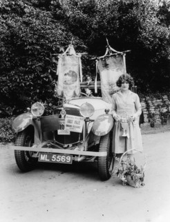 A woman and her prize winning Ballot car, Bournemouth, Dorset, 1928. Artist: Unknown