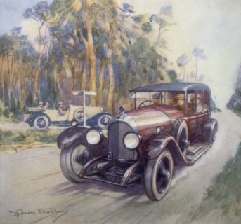Poster advertising Bentley cars, 1927. Artist: Gordon Crosby