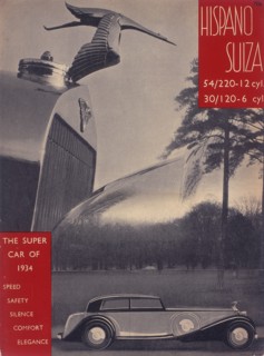 Poster advertising Hispano-Suiza cars, 1934. Artist: Unknown