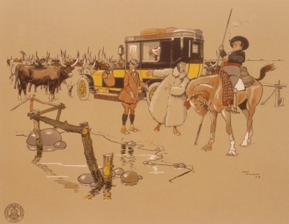 A Berliet car stuck in the middle of cattle, 1906. Artist: Unknown