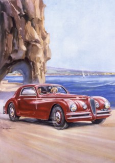 Poster advertising an Alfa Romeo 6C 2500 Super Sports, 1948. Artist: Unknown