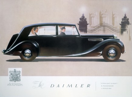 Poster advertising the Daimler Straight 8 limousine, 1947. Artist: Unknown