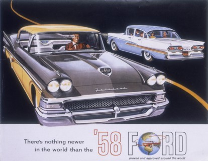 Poster advertising the Ford Fairlane car, 1958. Artist: Unknown