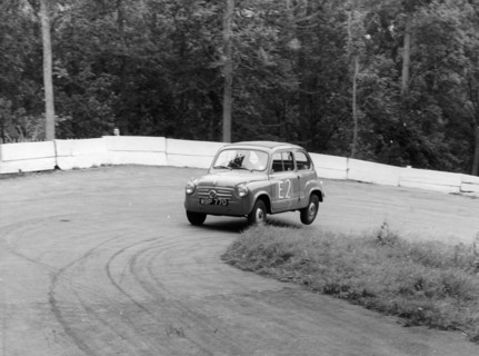 1956 Fiat 600 racing at Silverstone, Northamptonshire, 1957. Artist: Unknown