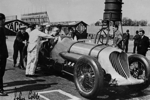 John Cobb in his Napier-Railton, 1933. Artist: Unknown
