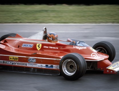 Gilles Villeneuve racing a Ferrari 312T5, British Grand Prix, Brands Hatch, 1980. Artist: Unknown