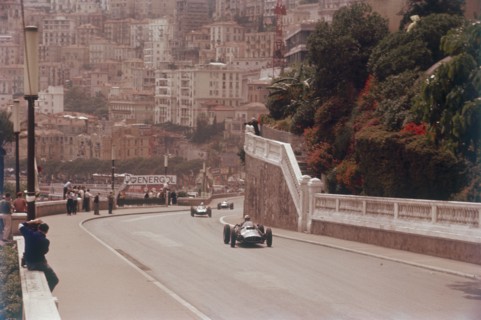 Racing cars on the road track at the Monaco Grand Prix, Monte Carlo. Artist: Unknown