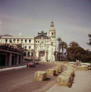 Two racing cars taking a bend, Monaco Grand Prix, Monte Carlo, 1959. Artist: Unknown